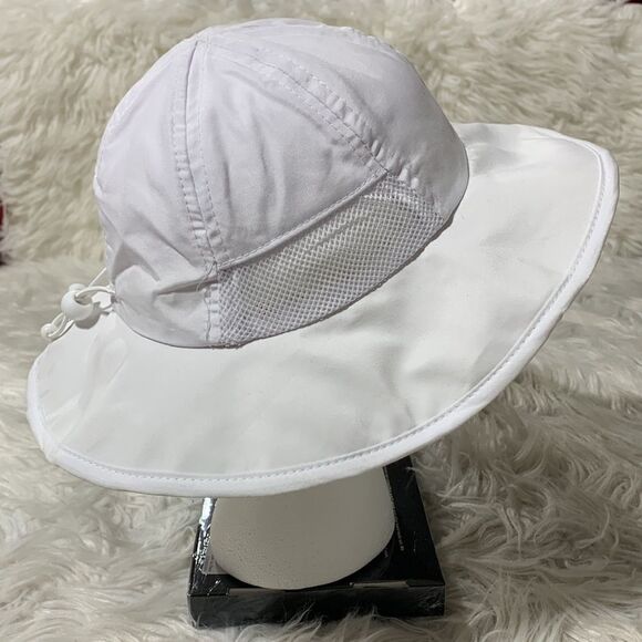 🟢3 for $20——ZENCO sun hat UPF50* white mix media Line neck strap adjustable - Picture 2 of 7